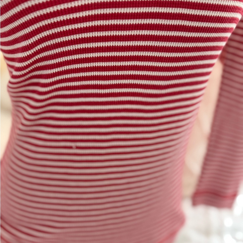 Ralph Lauren Red and White Striped Knit Top - Picture 5 of 8
